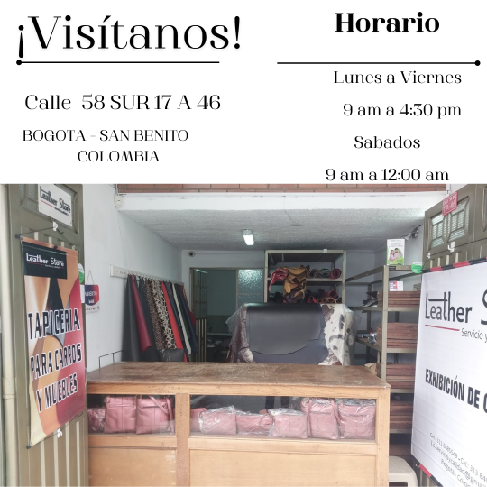 Horario de atencion punto fisico leather store